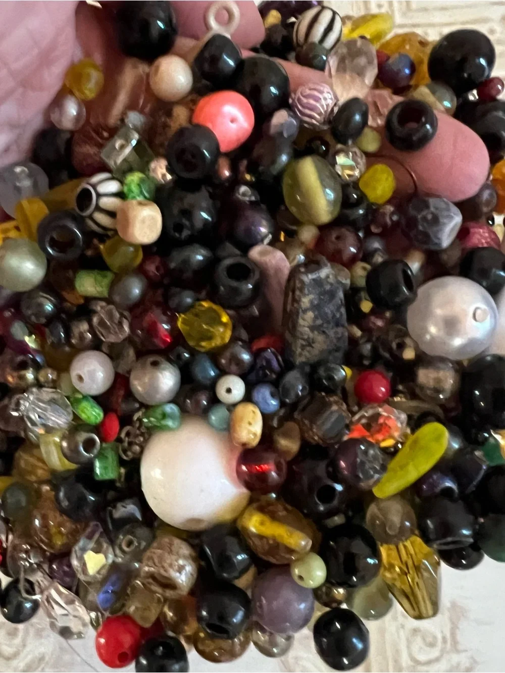 Bead Soup — Variety of Beads in Different Shapes &  Sizes — Glass and Acrylic